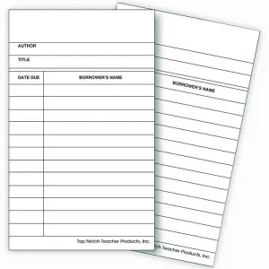 (10 Pk) Library Cards 50 Per Pack