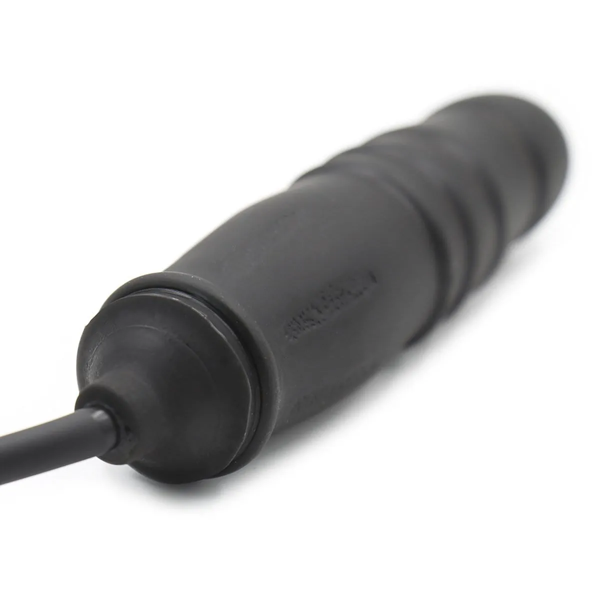1820MQ      Inflatable Ribbed Black Rubber Dildo - MEGA Deal