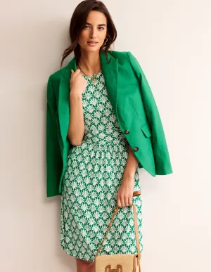 Amelie Jersey Dress-Green Tambourine, Shells