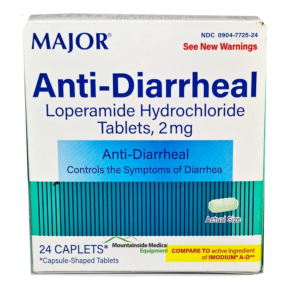 Anti-Diarrheal Relief Tablets 2 mg (Loperamide Hydrochloride) by Major Labs 24 Count
