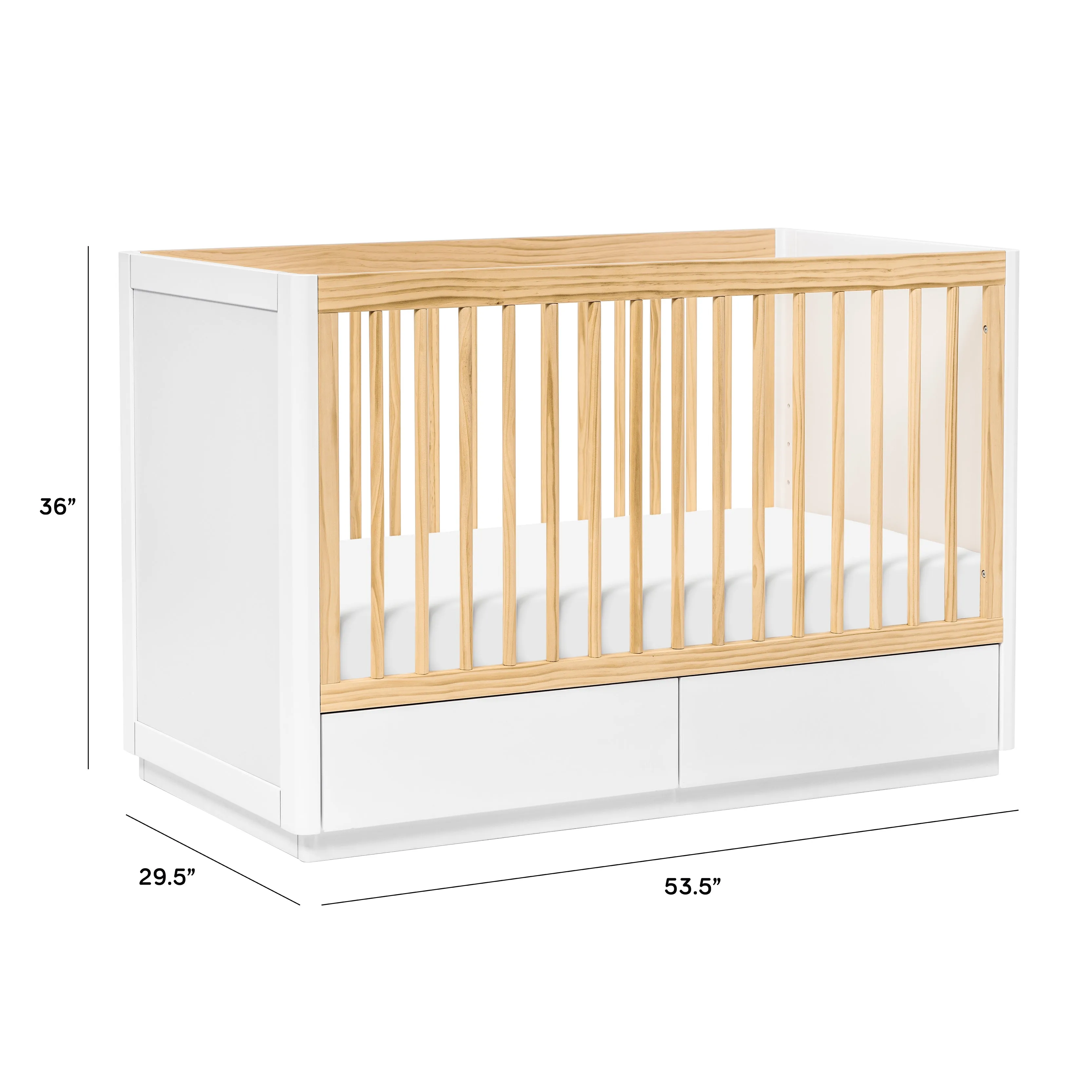 Babyletto Bento 3-in-1 Convertible Storage Crib with Toddler Bed Conversion Kit