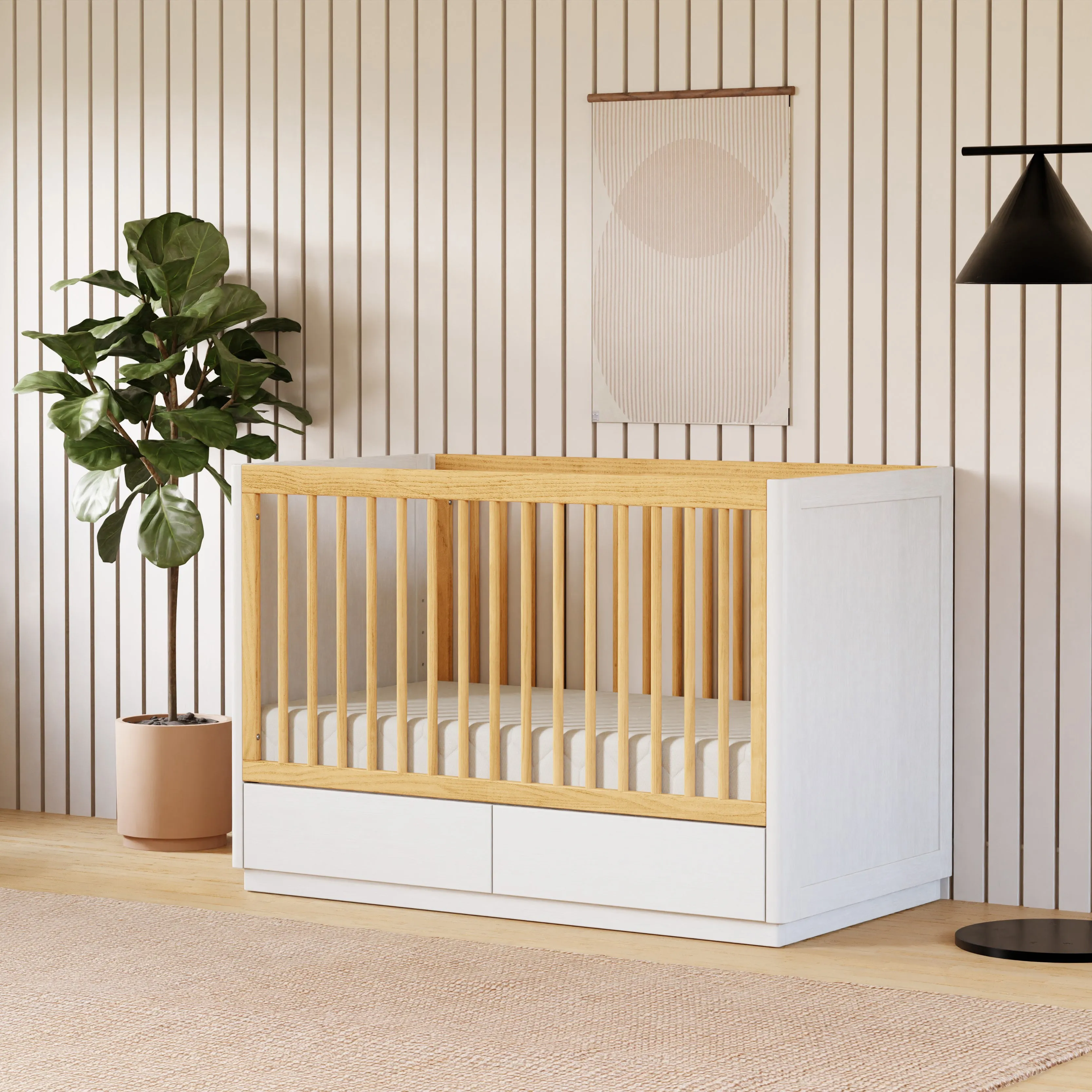 Babyletto Bento 3-in-1 Convertible Storage Crib with Toddler Bed Conversion Kit