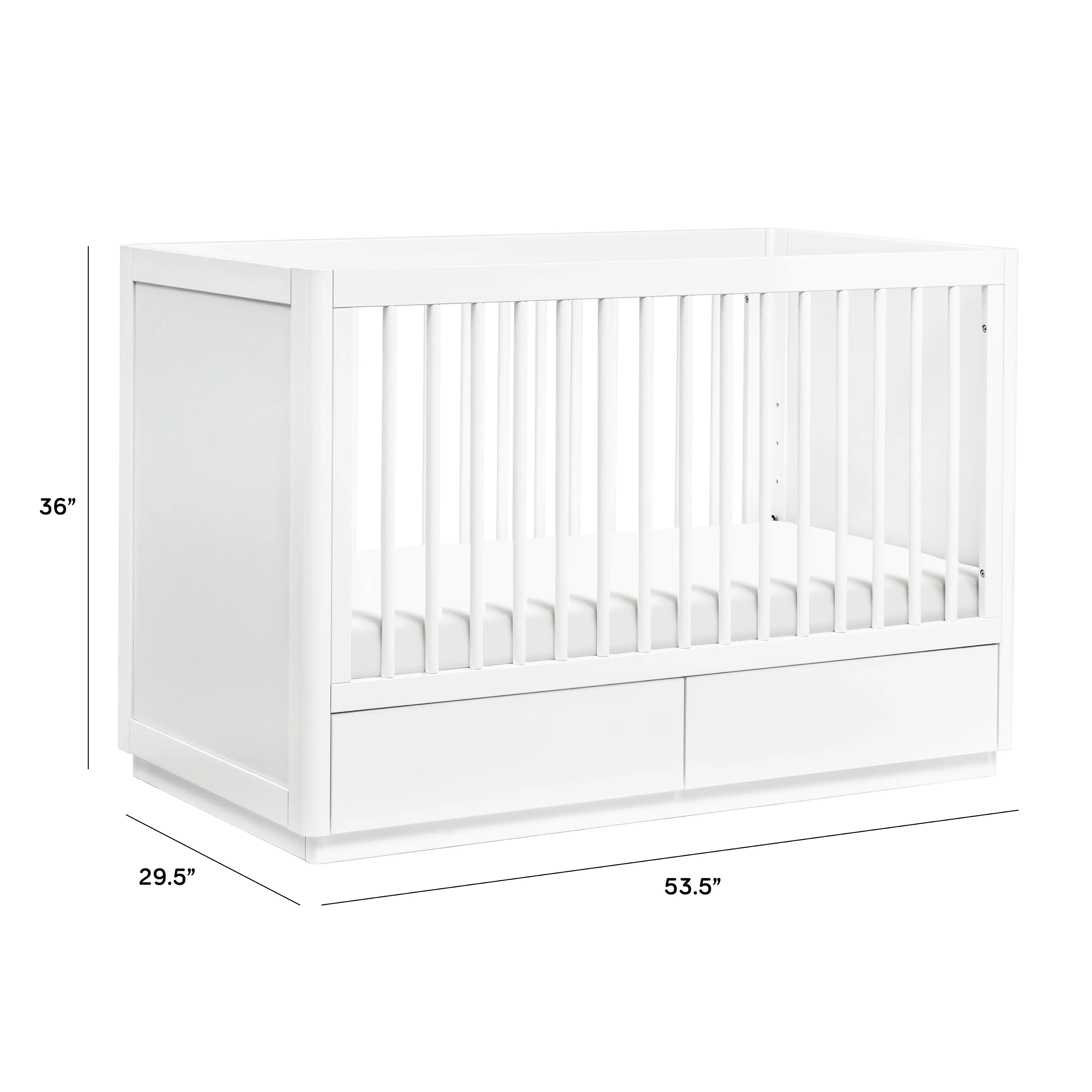 Babyletto Bento 3-in-1 Convertible Storage Crib with Toddler Bed Conversion Kit