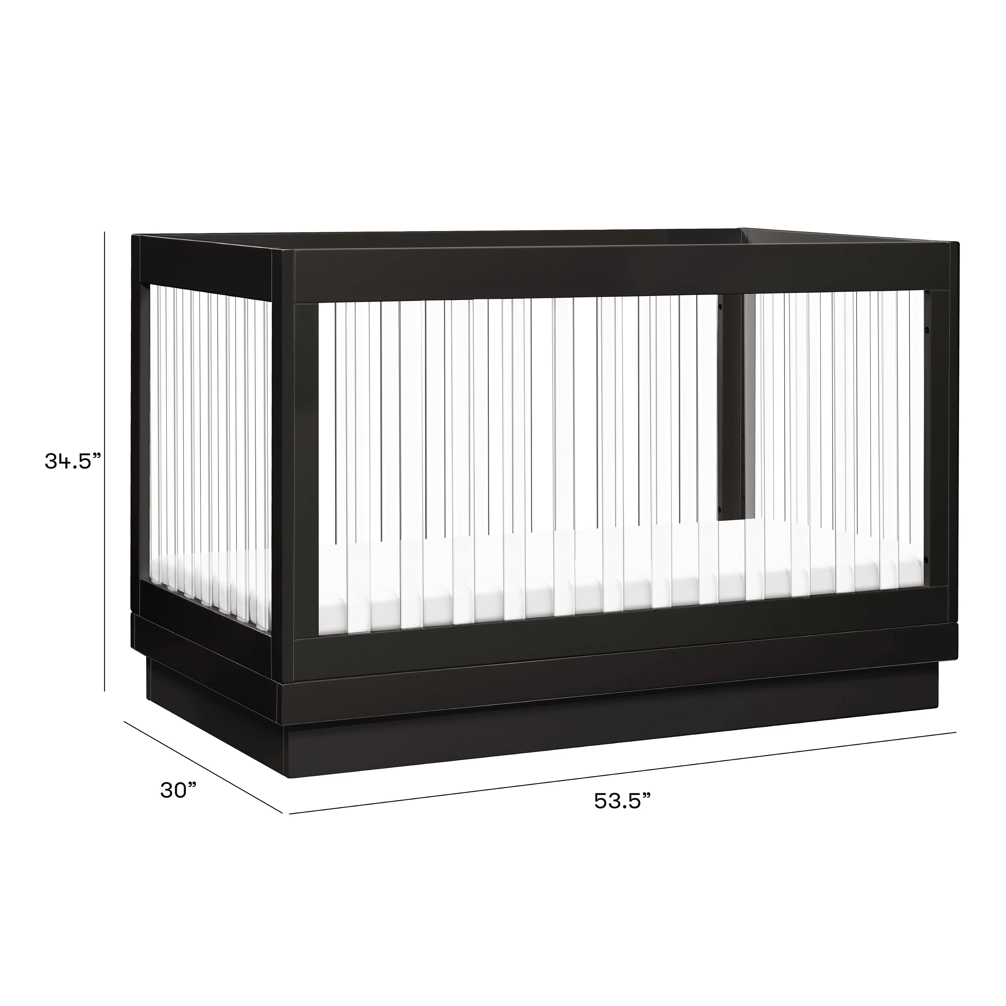 Babyletto Harlow Acrylic 3-in-1 Convertible Crib with Toddler Bed Conversion Kit