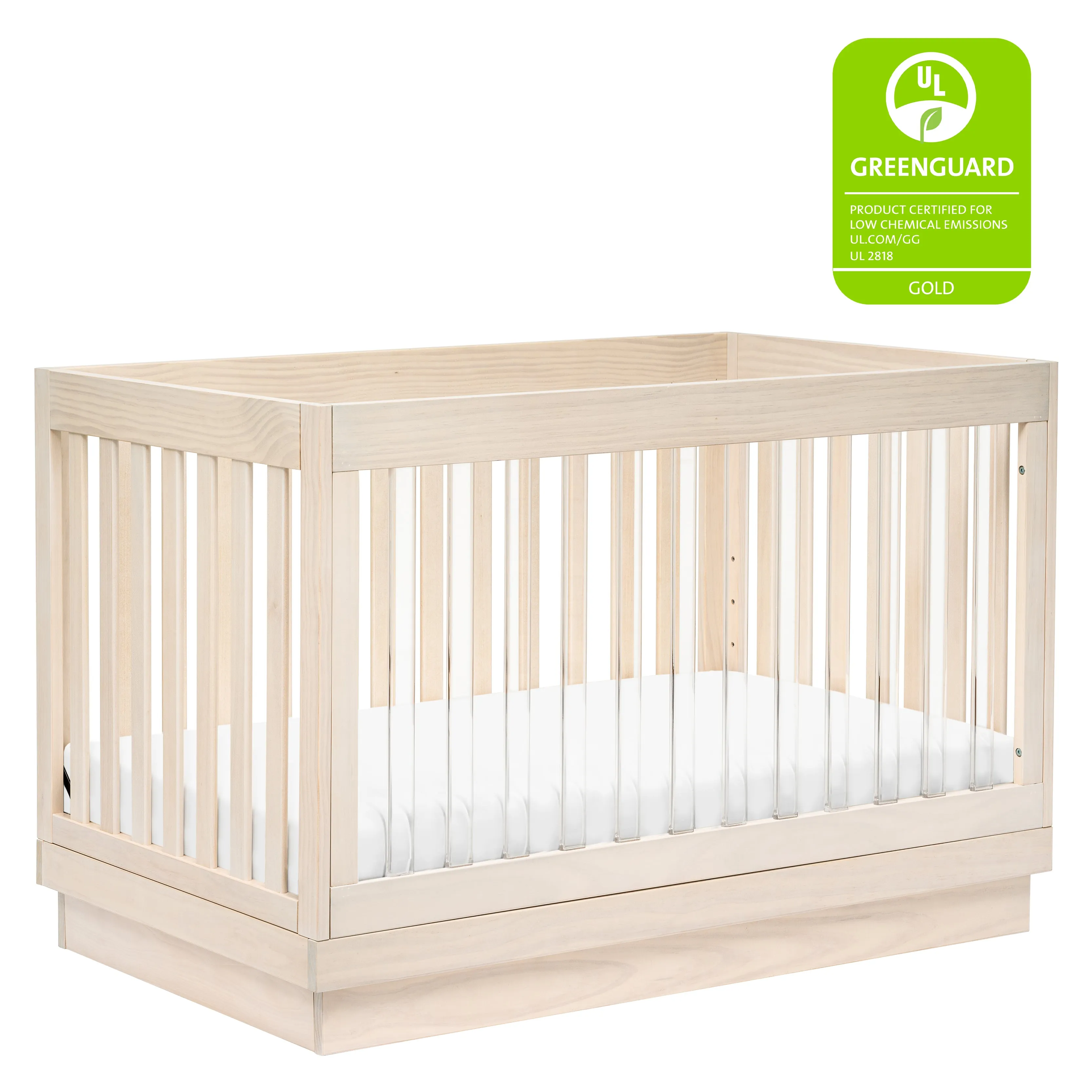 Babyletto Harlow Acrylic 3-in-1 Convertible Crib with Toddler Bed Conversion Kit