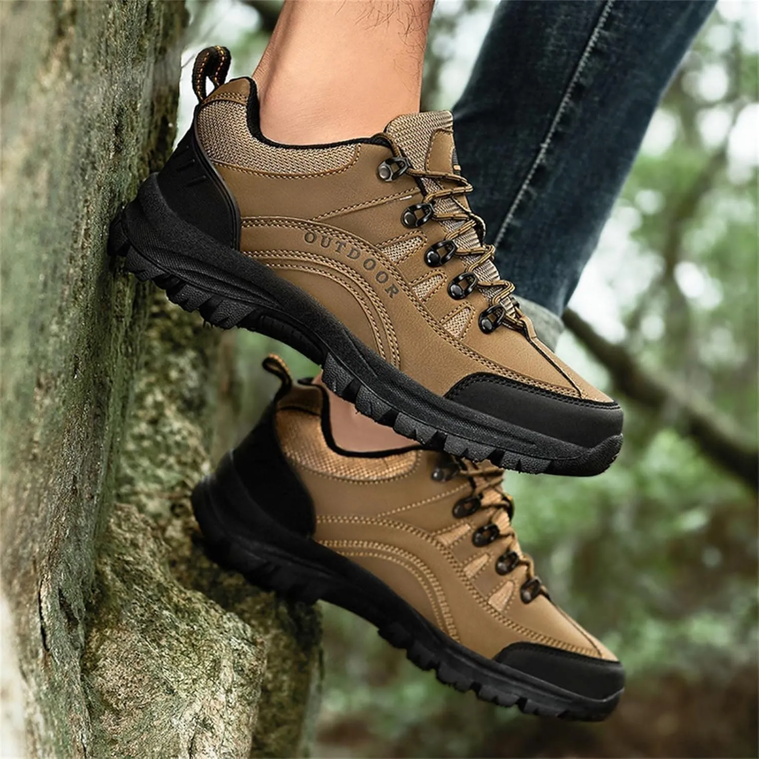 BORAMAX Men's Anti-Skid Cross-Country Travel Shoes Men's Supportive Running Shoes Cushioned Lightweight Athletic Sneakers
