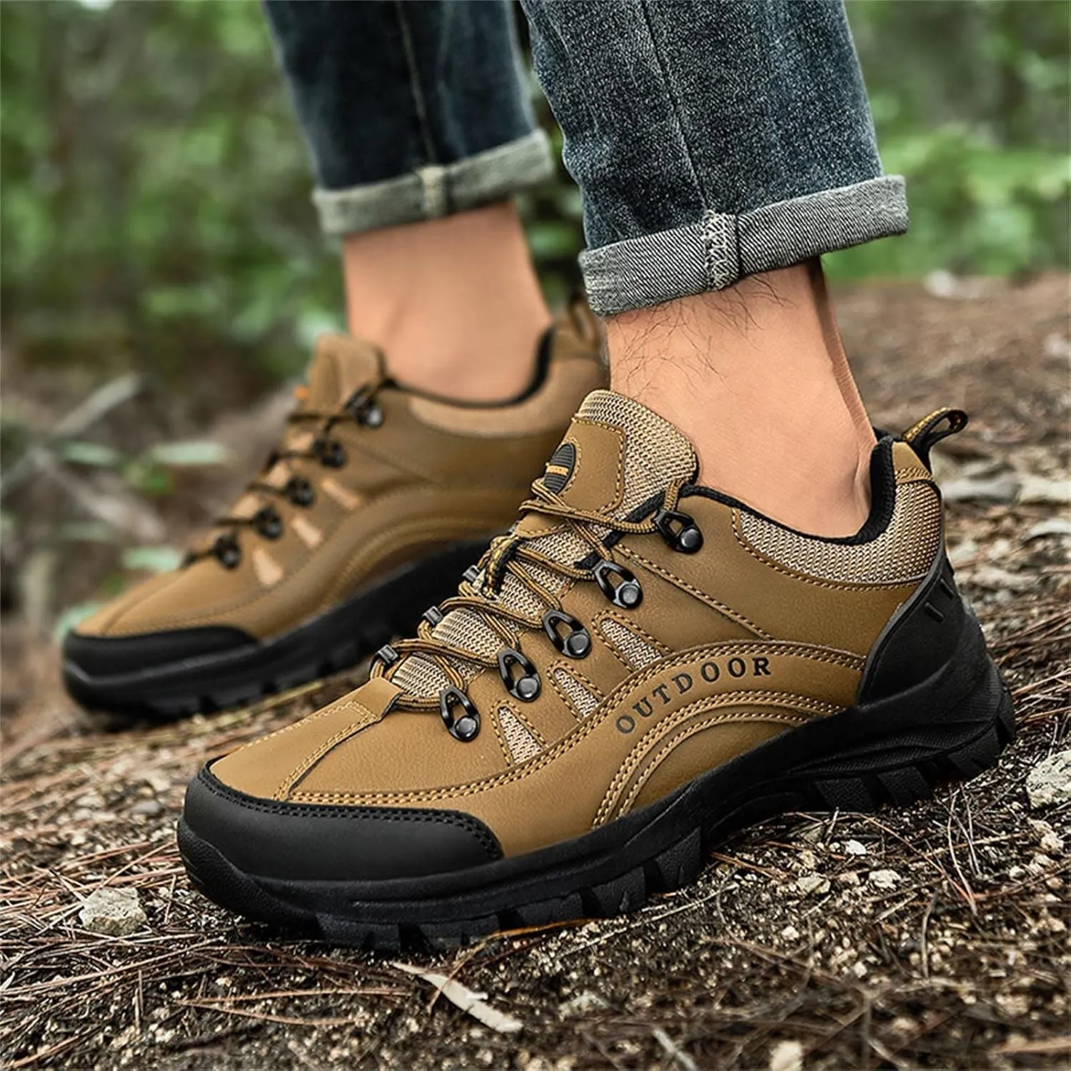 BORAMAX Men's Anti-Skid Cross-Country Travel Shoes Men's Supportive Running Shoes Cushioned Lightweight Athletic Sneakers