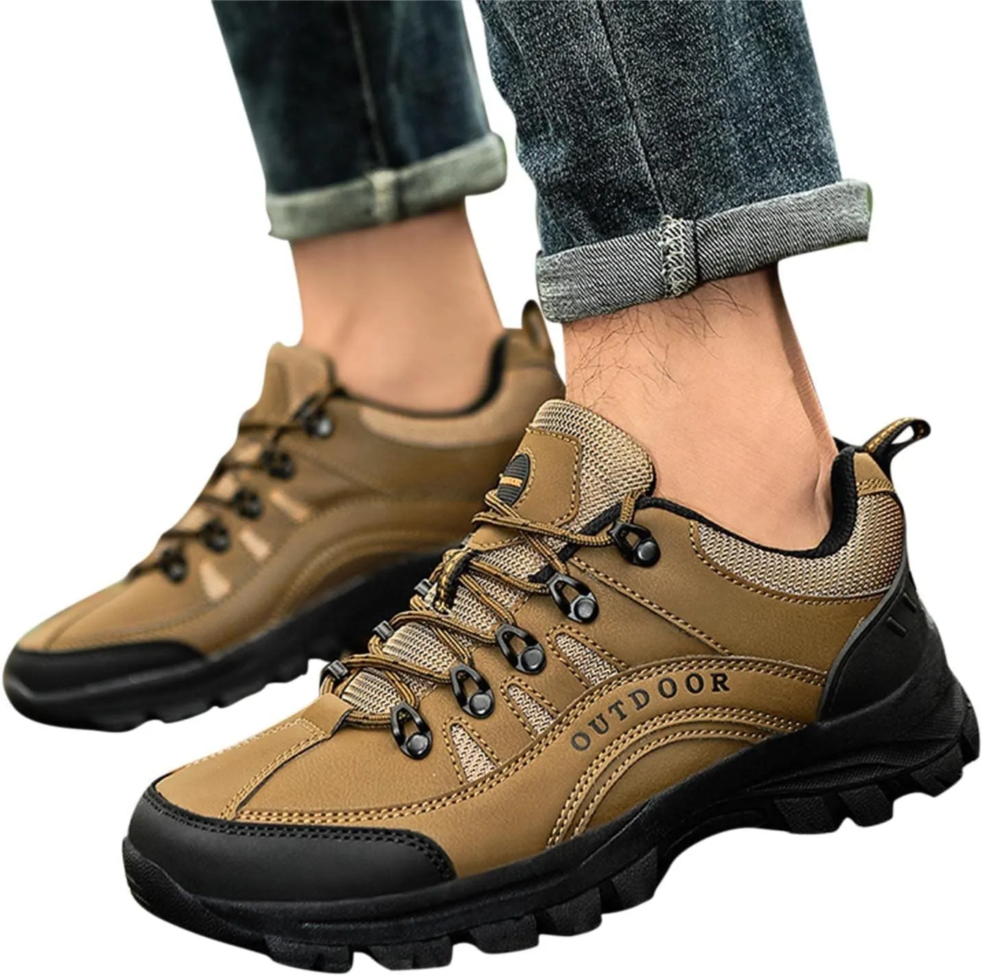 BORAMAX Men's Anti-Skid Cross-Country Travel Shoes Men's Supportive Running Shoes Cushioned Lightweight Athletic Sneakers