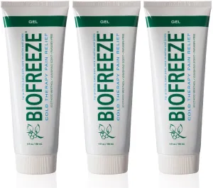 Colorless Cold Therapy Pain Relief Biofreeze Gel 4 oz., Pack of 3