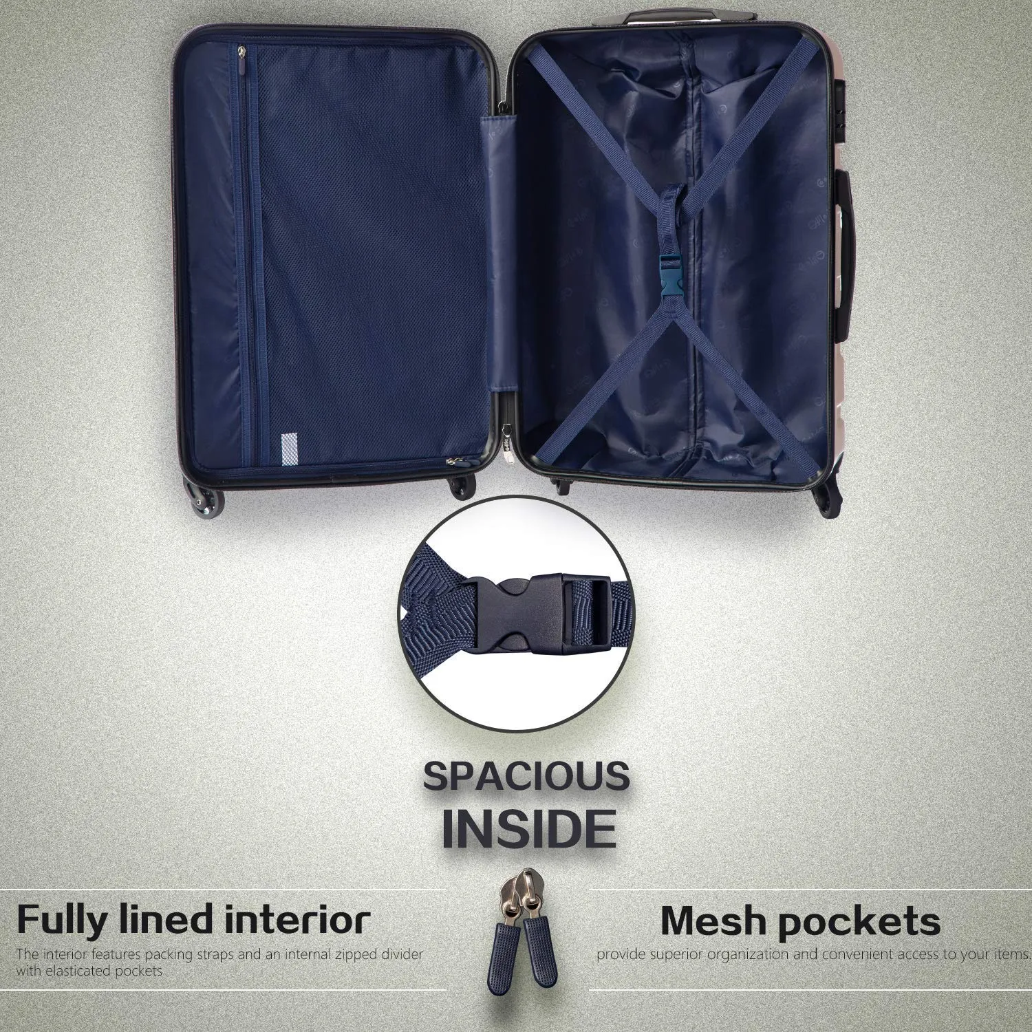 Coolife Luggage 4 Piece Set Suitcase Spinner Hardshell Lightweight TSA Lock