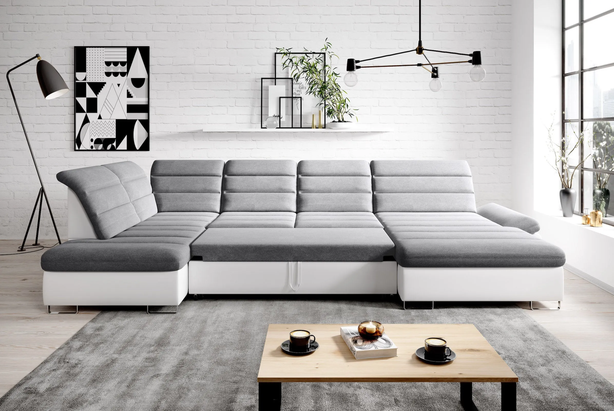 DONATELLA XL  145" x 84" x 74.5" Wide Sleeper Sectional with Storage
