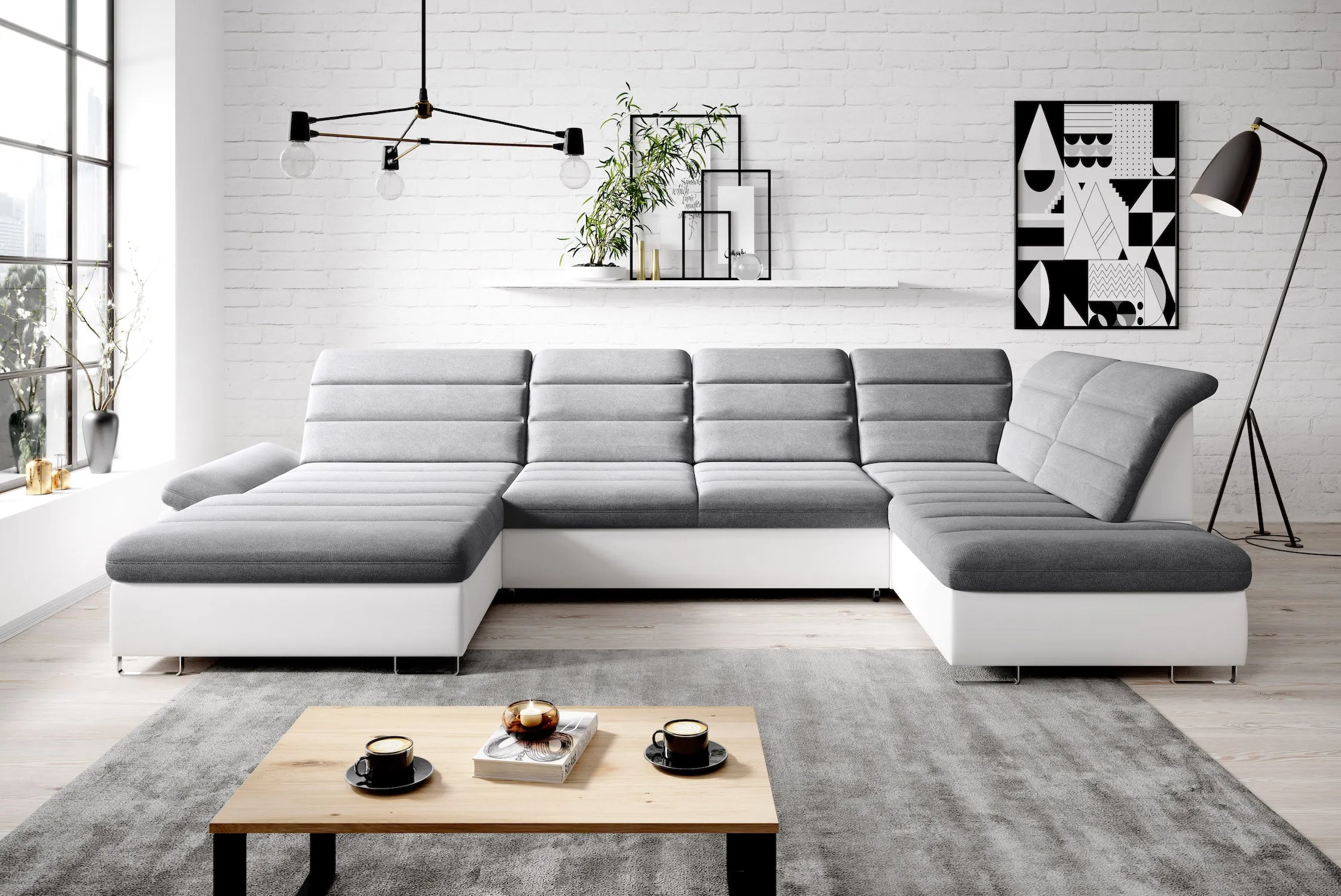DONATELLA XL  145" x 84" x 74.5" Wide Sleeper Sectional with Storage