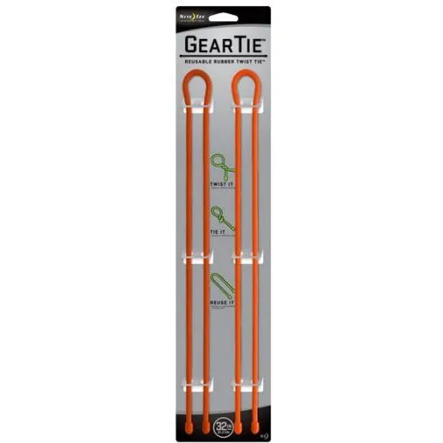 Gear Tie 32"-Bright Orange 2 Pk