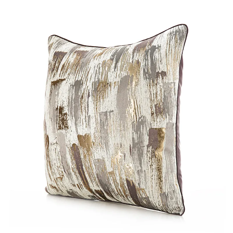 Gold and Grey Abstract Throw Cushion