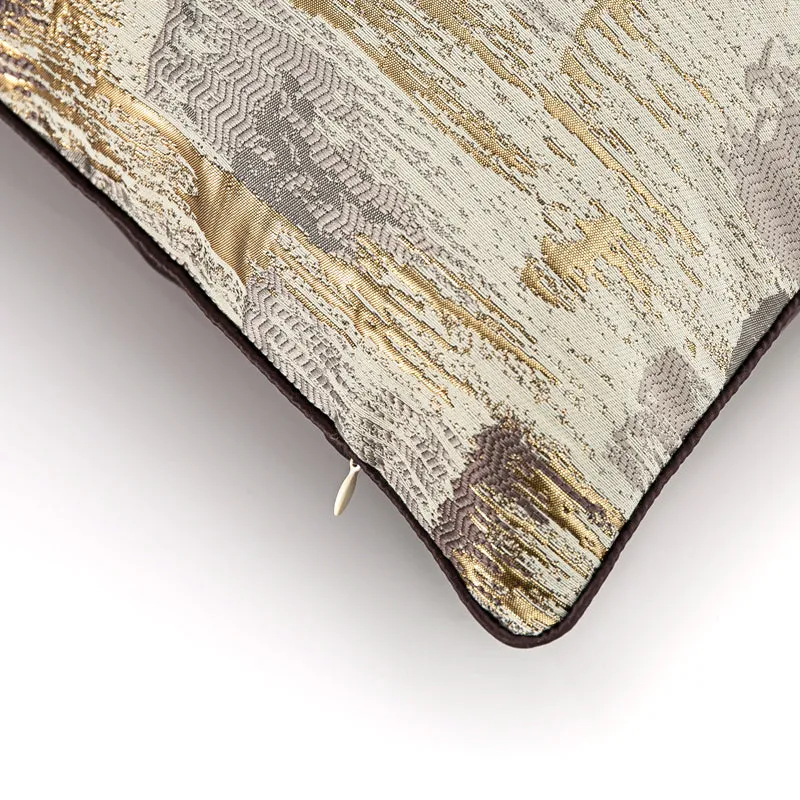 Gold and Grey Abstract Throw Cushion