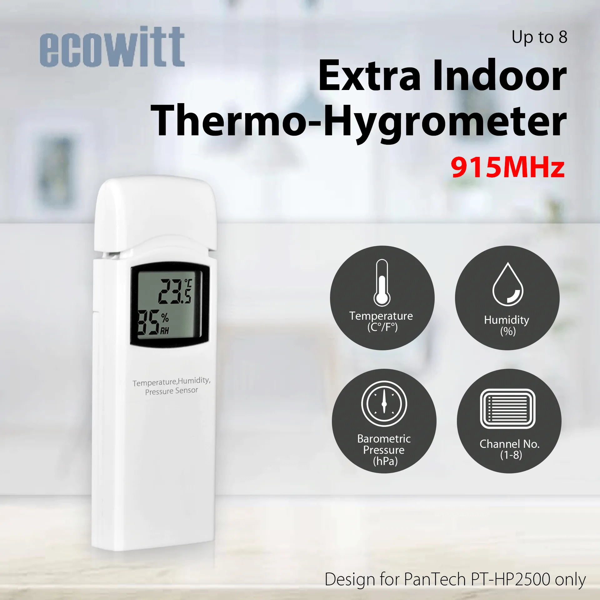 Indoor Thermo Hygrometer design for PanTech Weather station PT HP2500 915MHz - AU STOCK