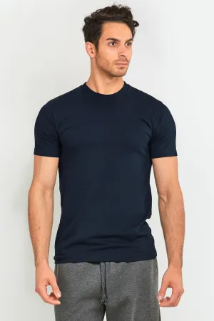 KNOCKER MEN'S HEAVY CREW NECK T-SHIRT (TR800_NAVY)