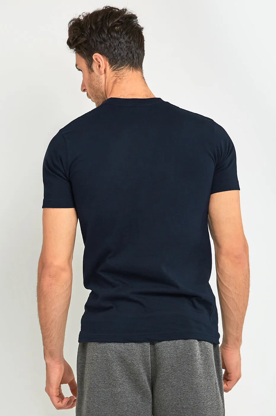 KNOCKER MEN'S HEAVY CREW NECK T-SHIRT (TR800_NAVY)