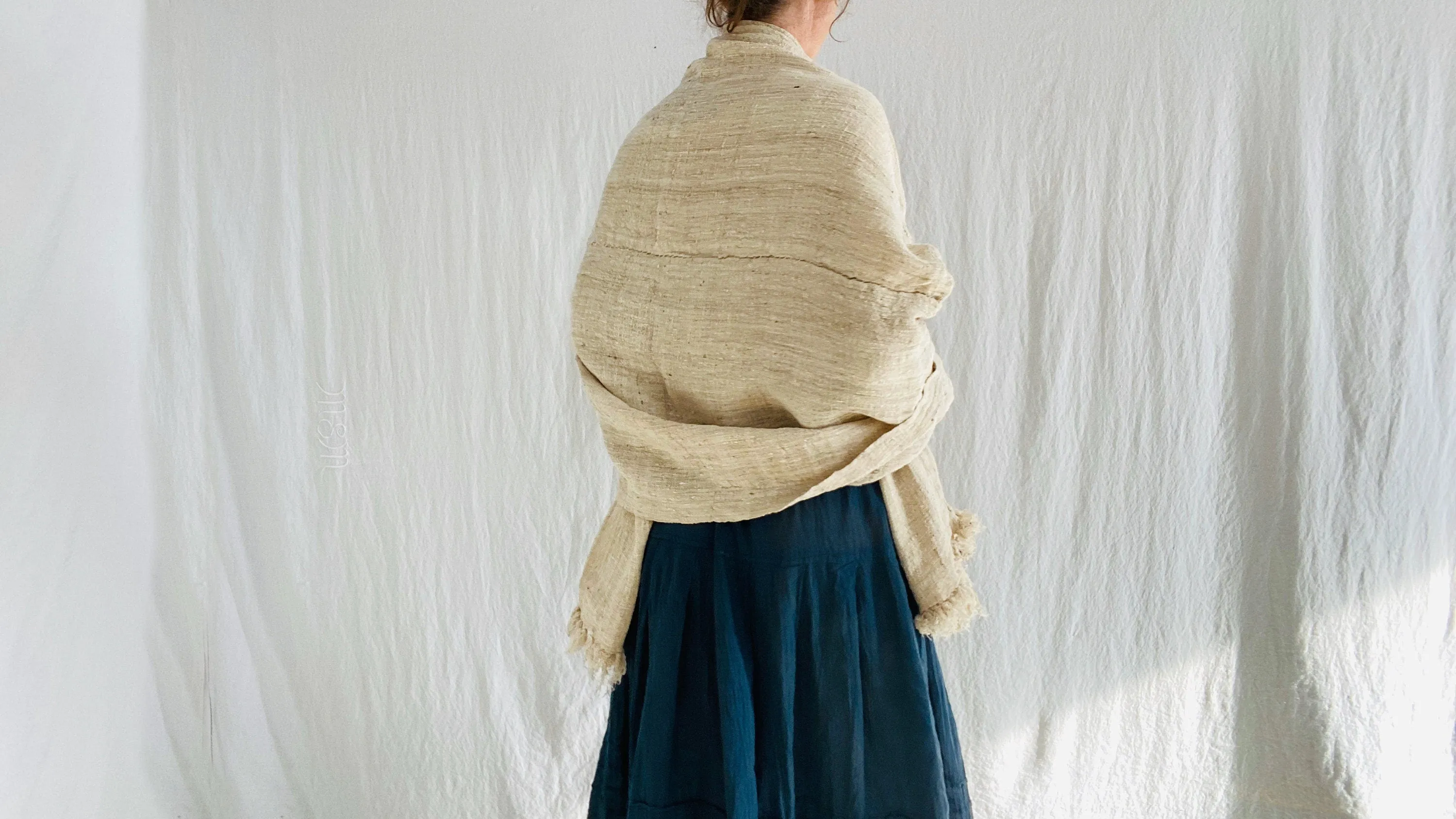 Madagascar Silk Shawl, Wrap, Scarf. Wild Silk. 0171