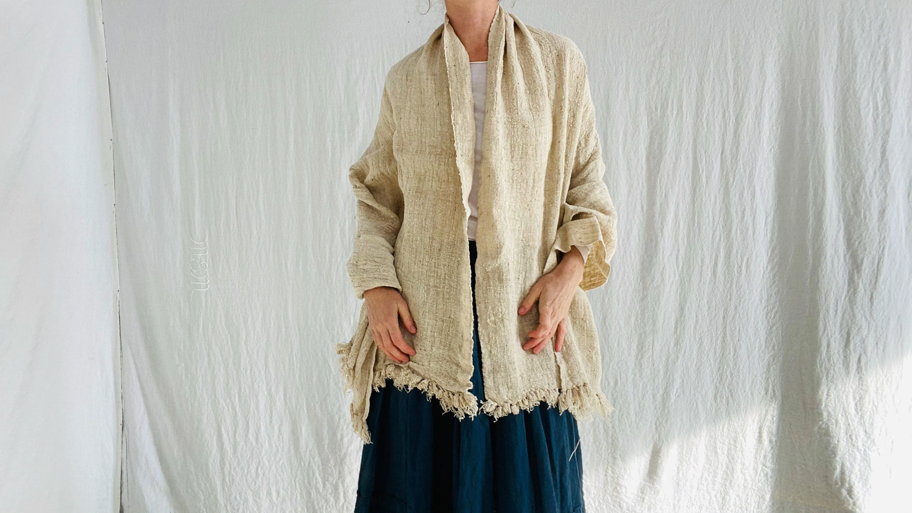Madagascar Silk Shawl, Wrap, Scarf. Wild Silk. 0171