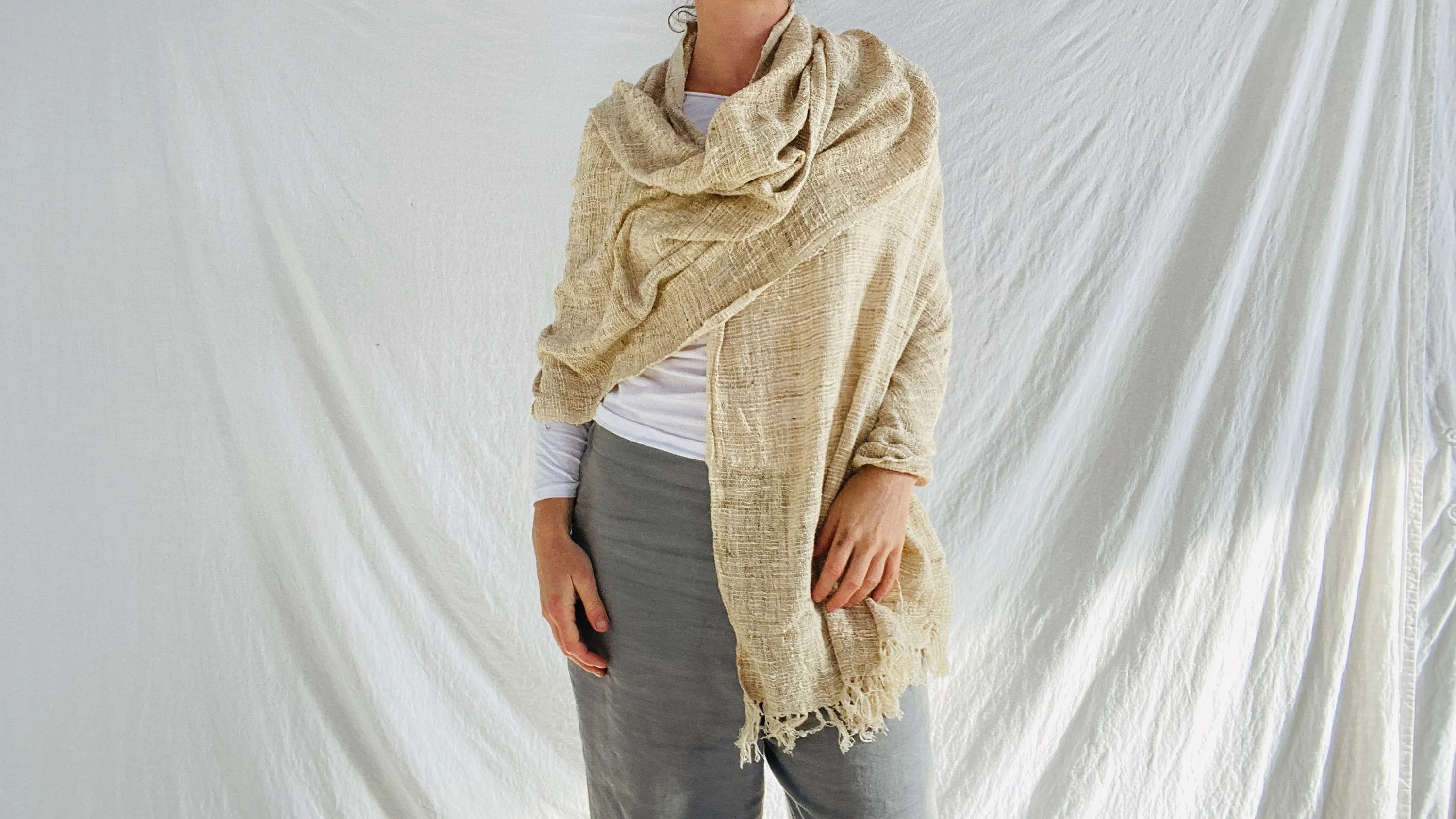 Madagascar Silk Shawl, Wrap, Scarf. Wild silk.