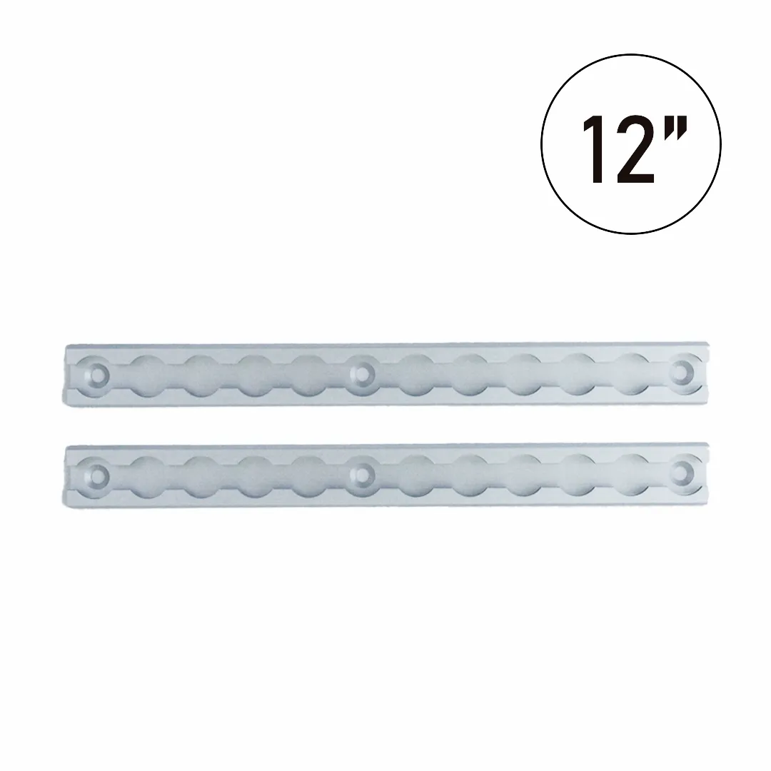 MaxSecure 1-Foot Aluminum Logistic Tracks: Set of 2 - 2200 lbs Load Capacity