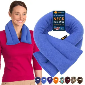 Microwavable Neck Heating Wrap, Wheat Filled, 26"x5", Sky Blue