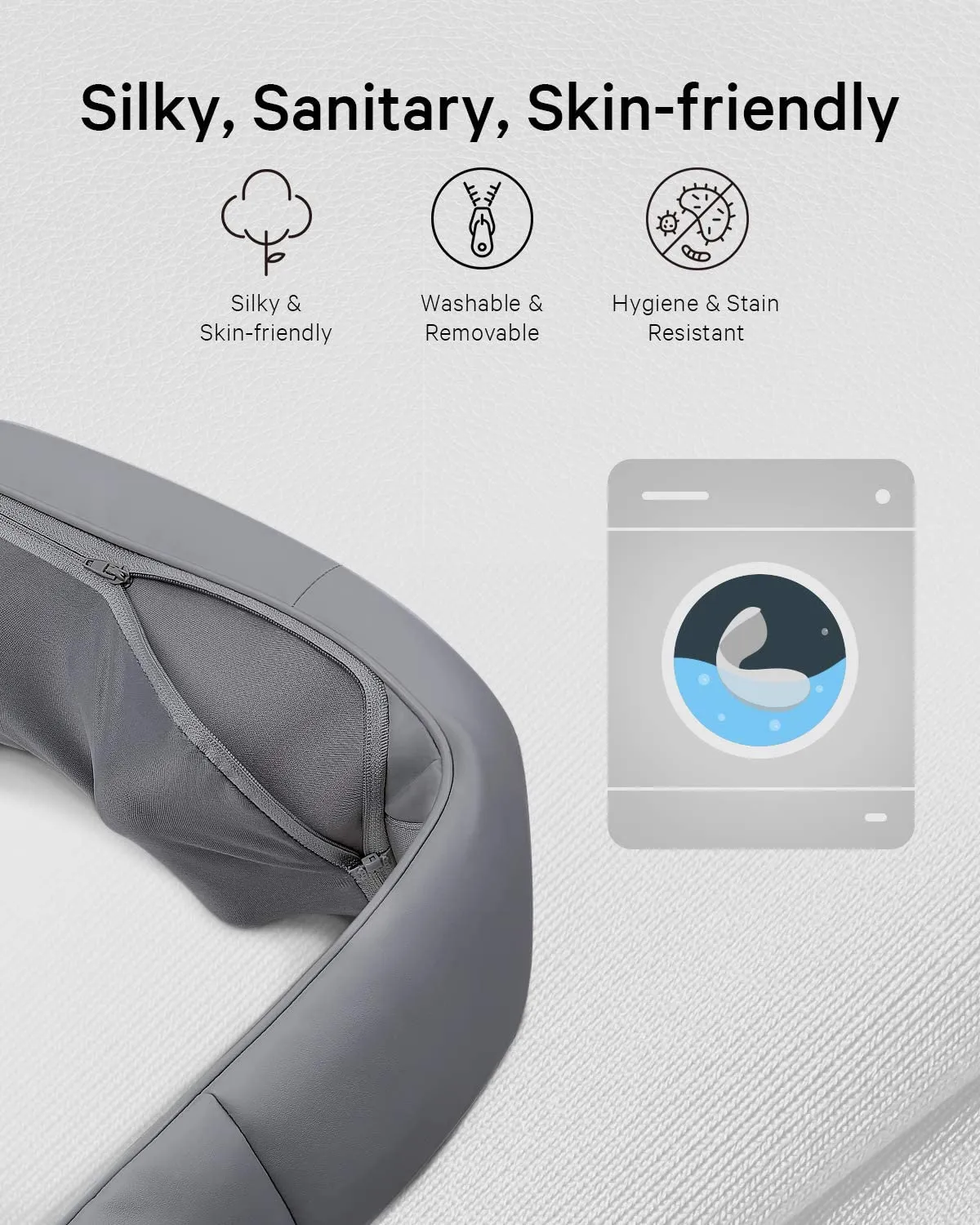 Naipo Neck Back Massager with Adjustable Heat and Straps for Neck and Back, Shoulder, Foot and Legs (Deep Gray)