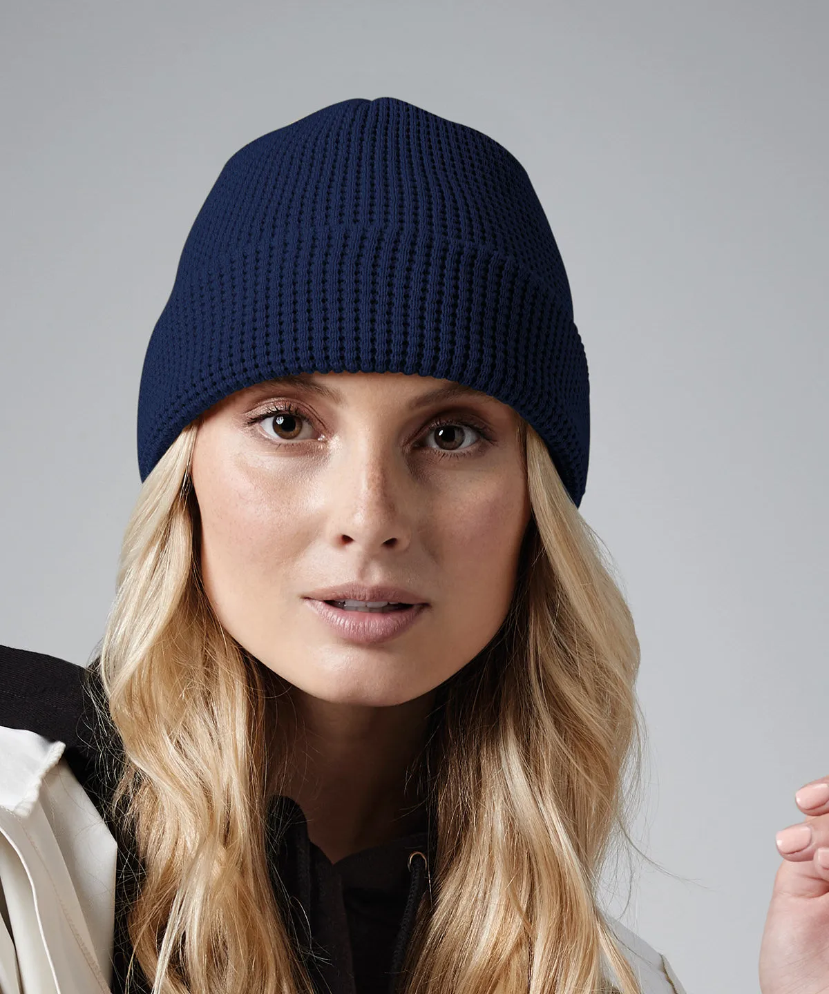 Organic cotton waffle beanie | Graphite Grey