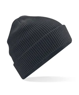 Organic cotton waffle beanie | Graphite Grey