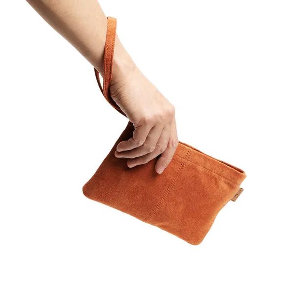 Packable Leather Wide Pouch