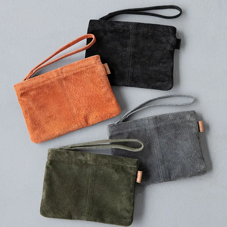 Packable Leather Wide Pouch