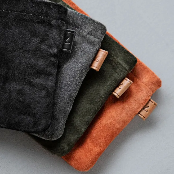 Packable Leather Wide Pouch