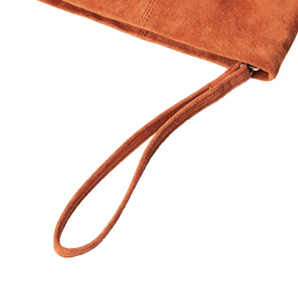 Packable Leather Wide Pouch