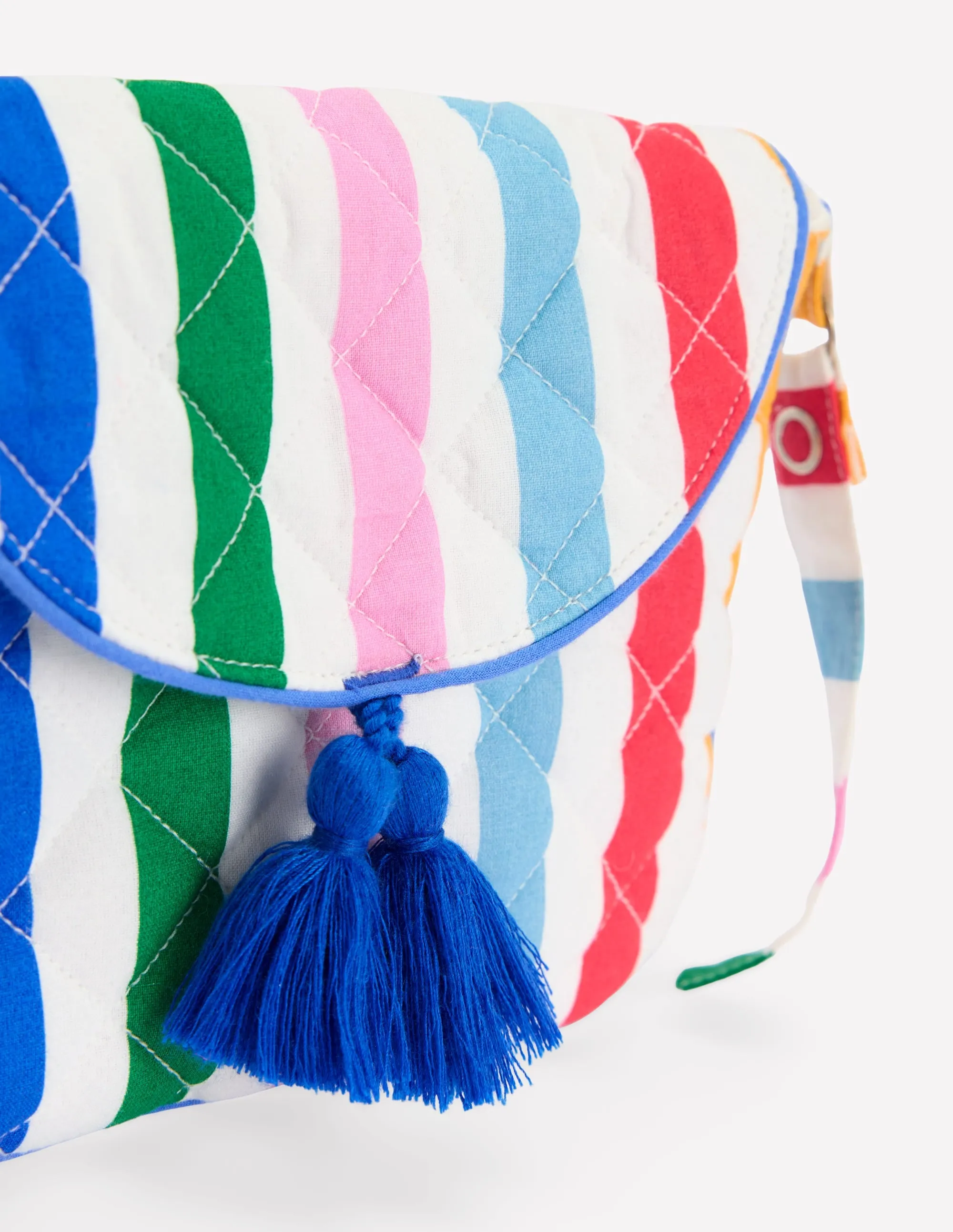 Quilted Cross-body Bag-Multi Stripe