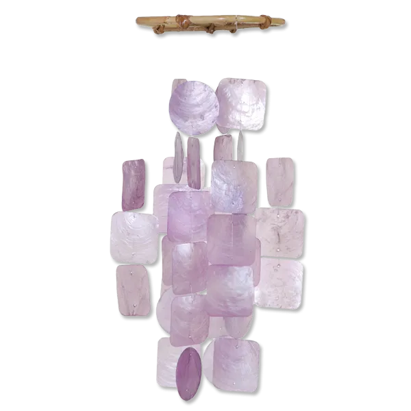 Small Square Capiz Chime - Lilac