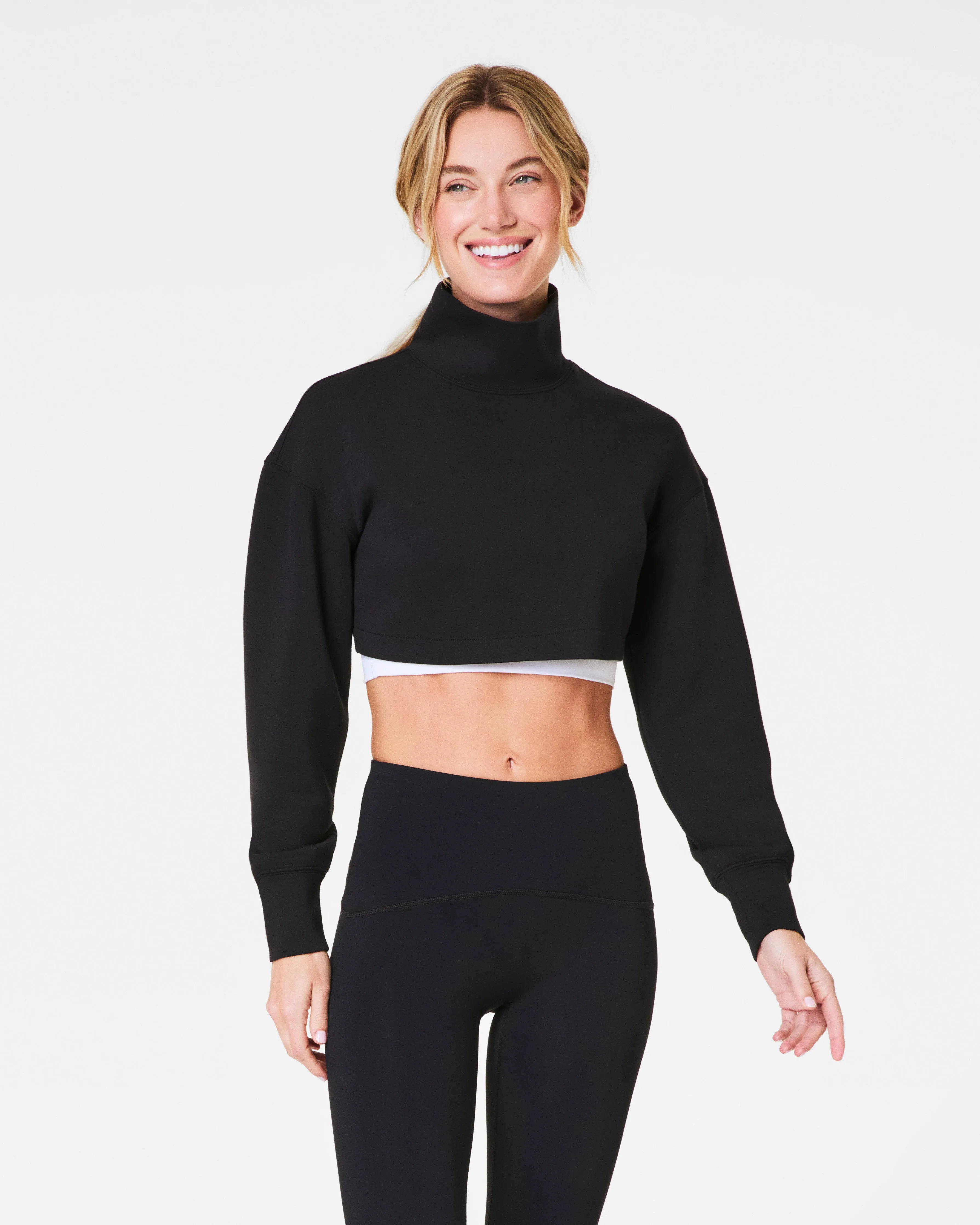 SPANX® AirEssentials Brushed & Cropped High-Neck Sweatshirt