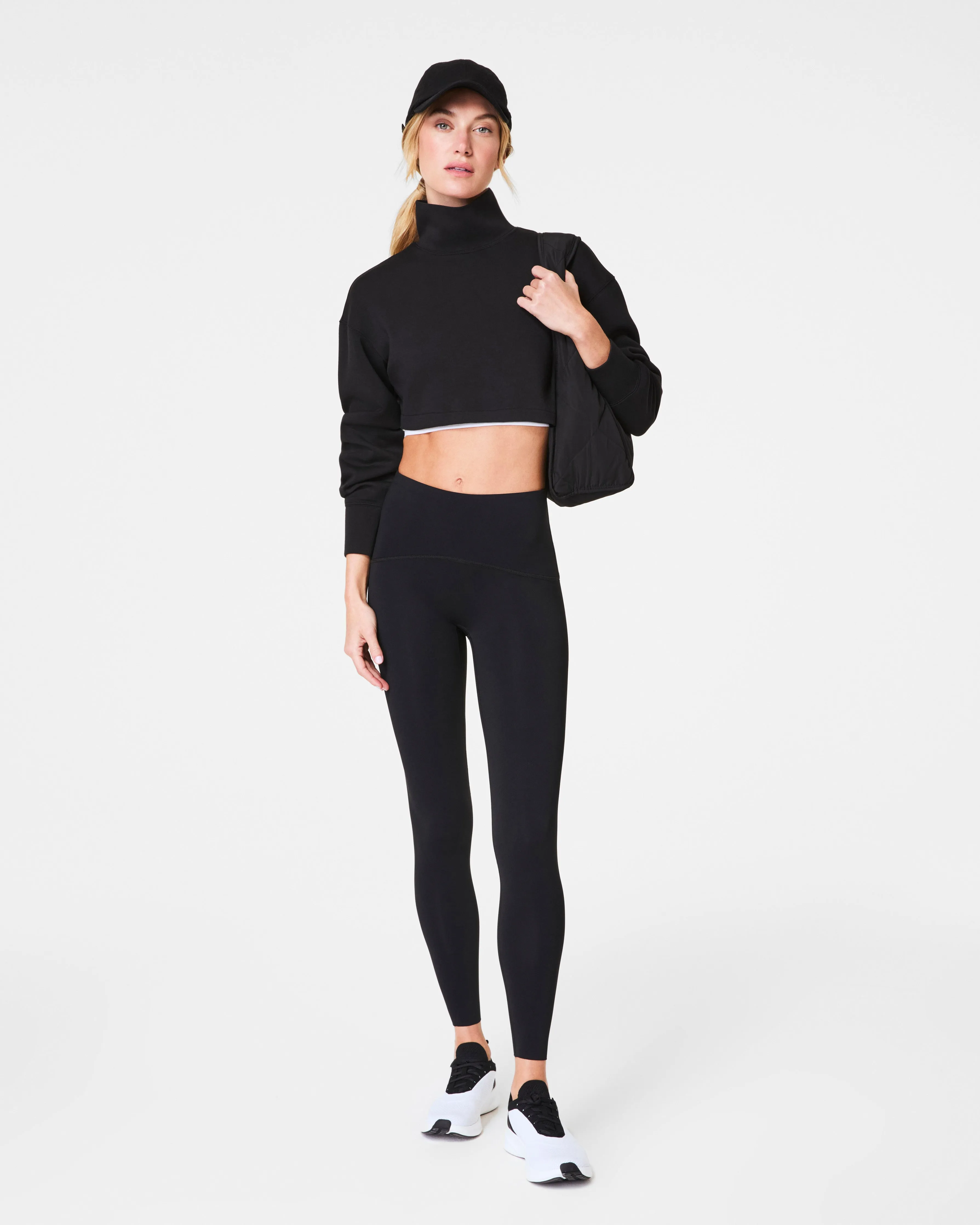 SPANX® AirEssentials Brushed & Cropped High-Neck Sweatshirt
