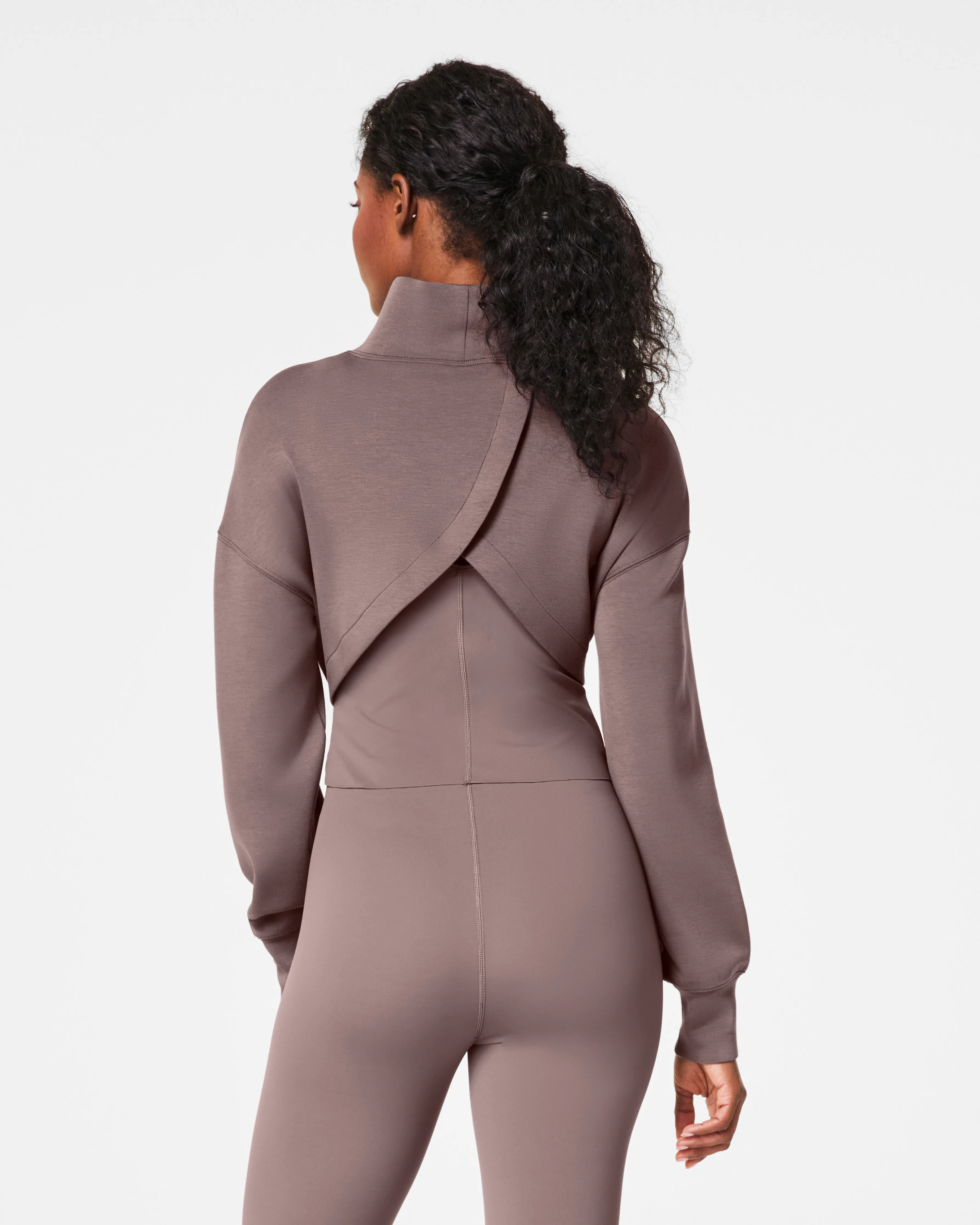 SPANX® AirEssentials Brushed & Cropped High-Neck Sweatshirt