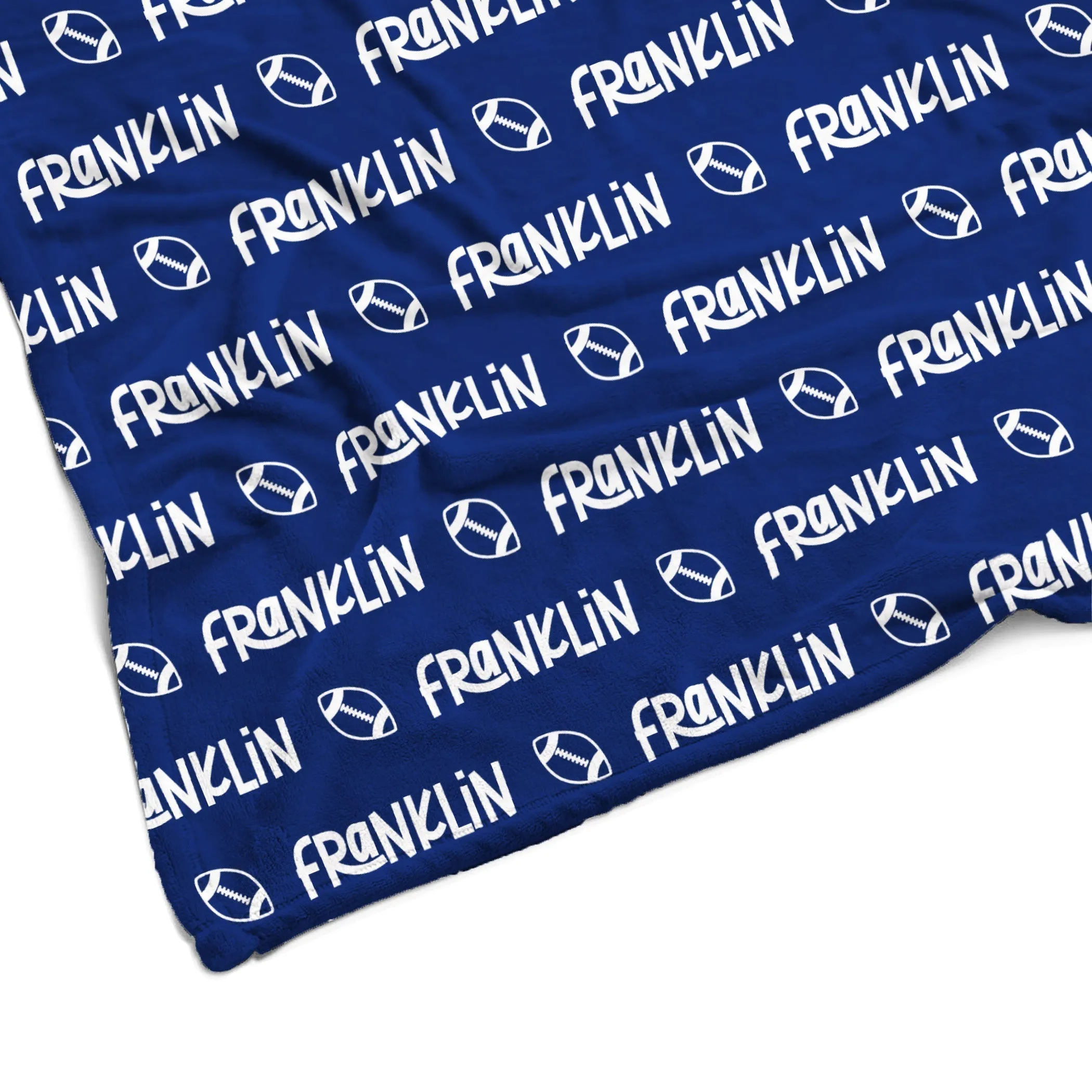 Sugar   Maple Plush Minky Fleece Personalized Blanket | Football Icon Repeating Name