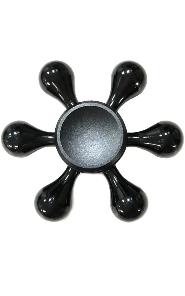 T01-18 Black Aluminum Six Wings Fidget Spinner with Case