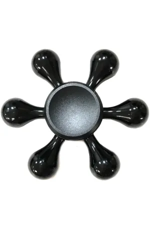 T01-18 Black Aluminum Six Wings Fidget Spinner with Case