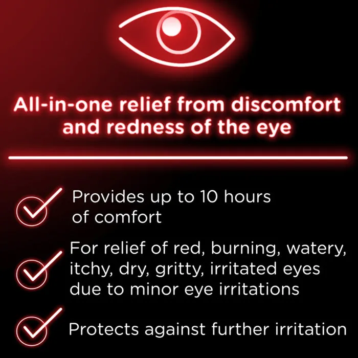 Visine Red Eye Total Comfort Multi-Symptom Eye Drops All-in-One for Red, Itchy, & Dry Eyes