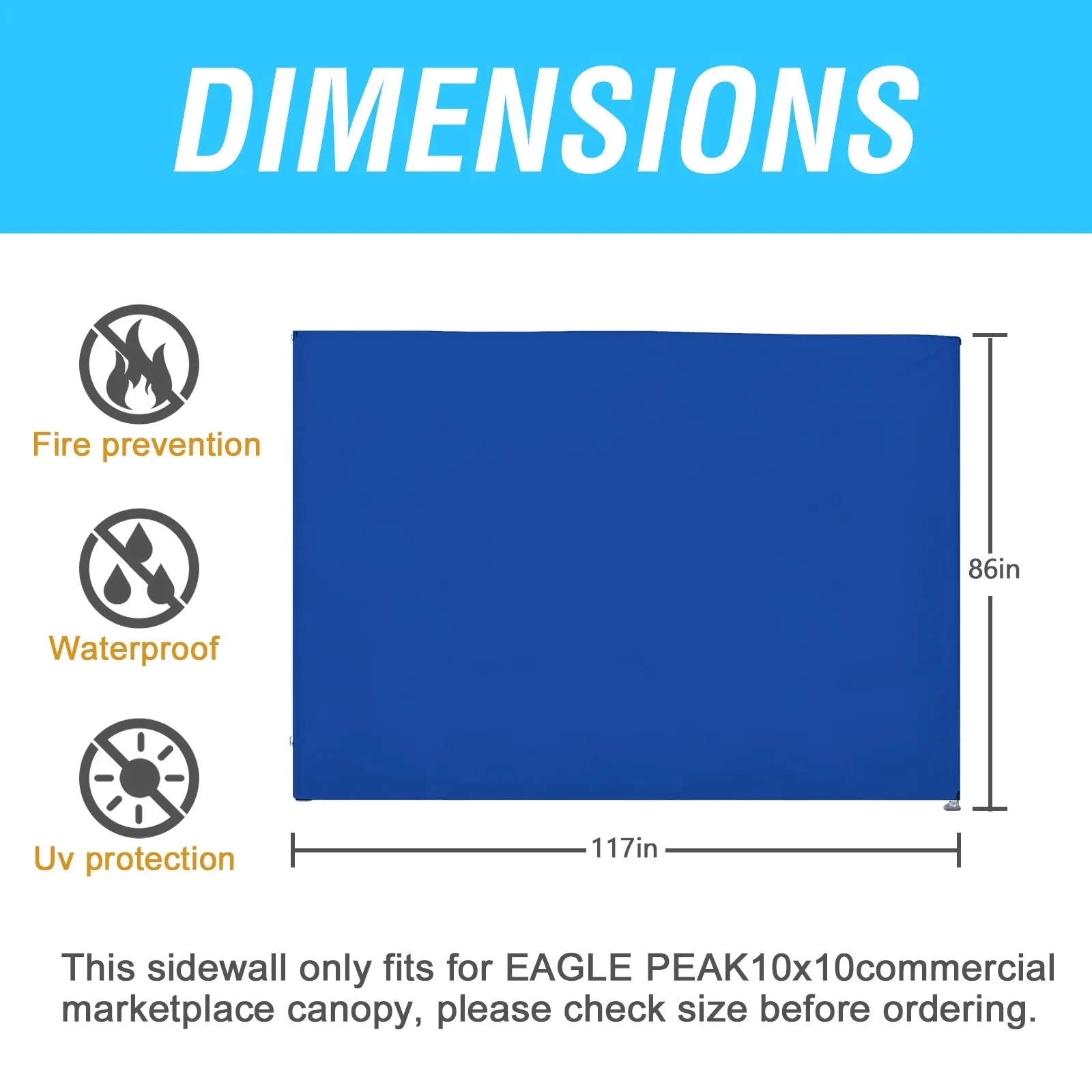 Wall Panel/Sunwall for 10x10 Heavy-Duty Commercial Canopy Tent