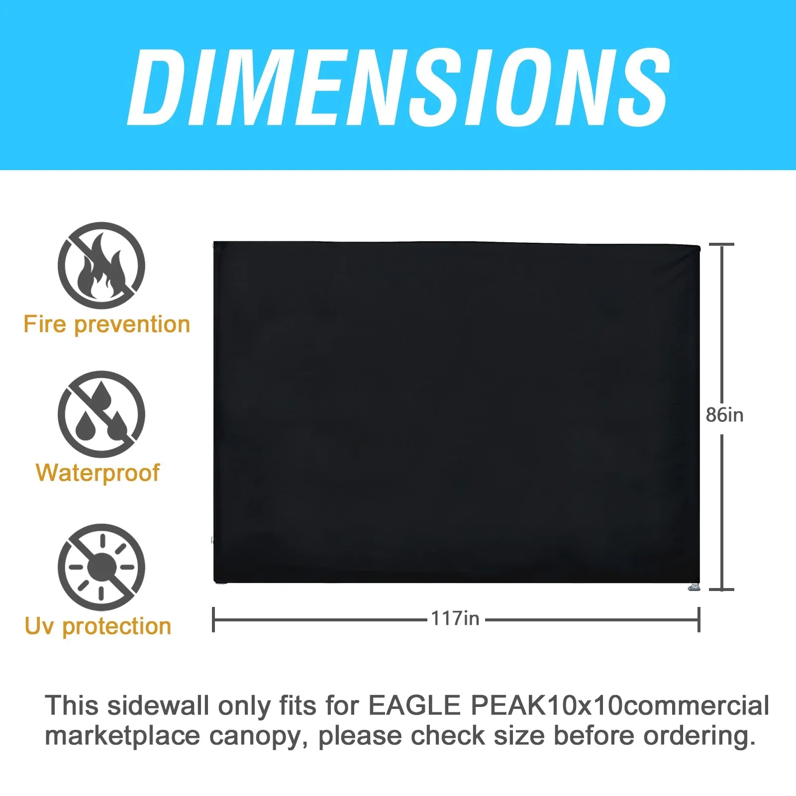 Wall Panel/Sunwall for 10x10 Heavy-Duty Commercial Canopy Tent