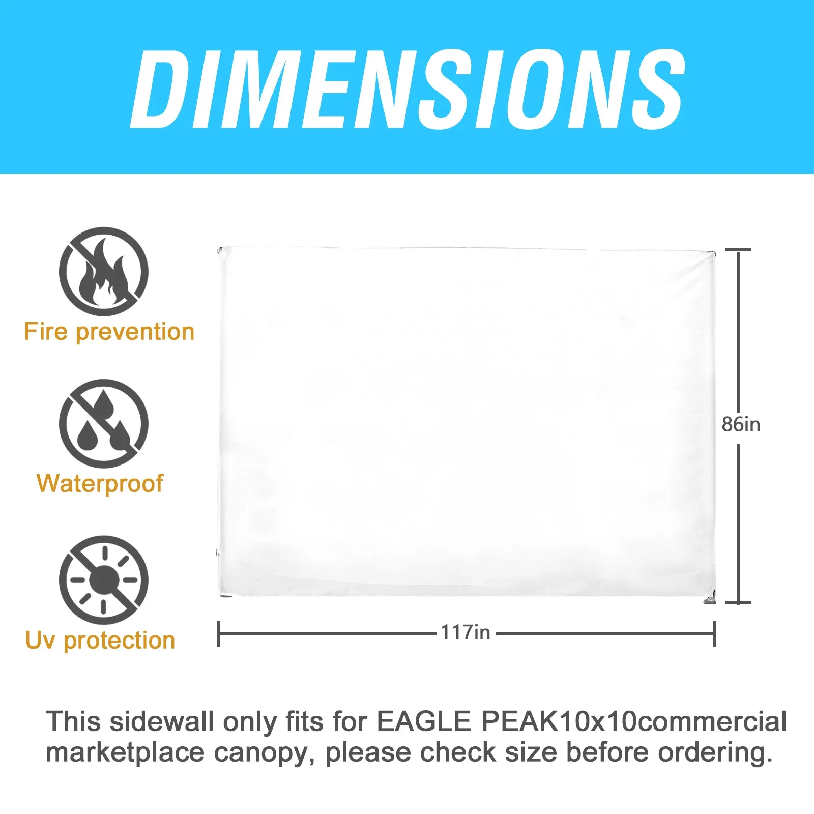 Wall Panel/Sunwall for 10x10 Heavy-Duty Commercial Canopy Tent