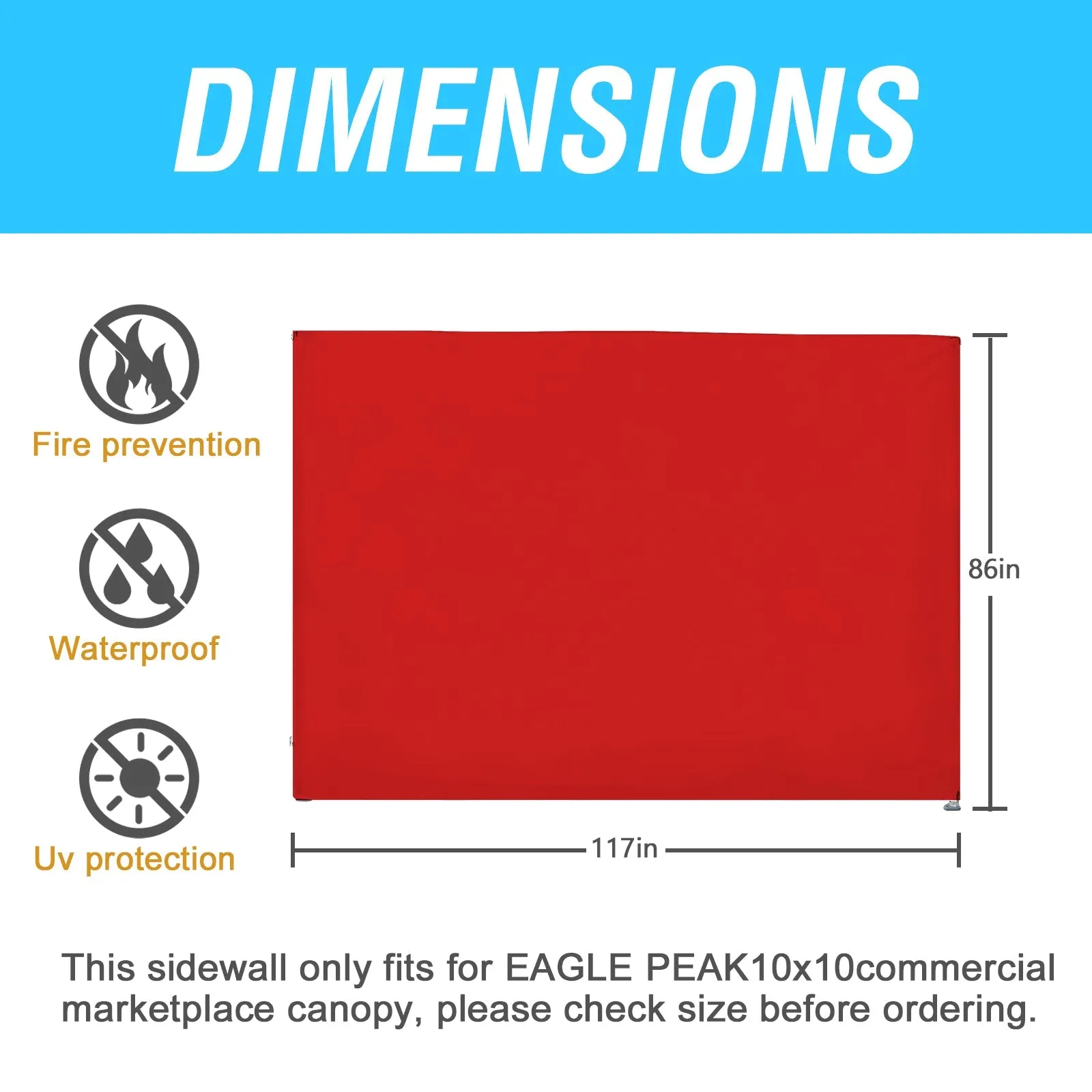 Wall Panel/Sunwall for 10x10 Heavy-Duty Commercial Canopy Tent
